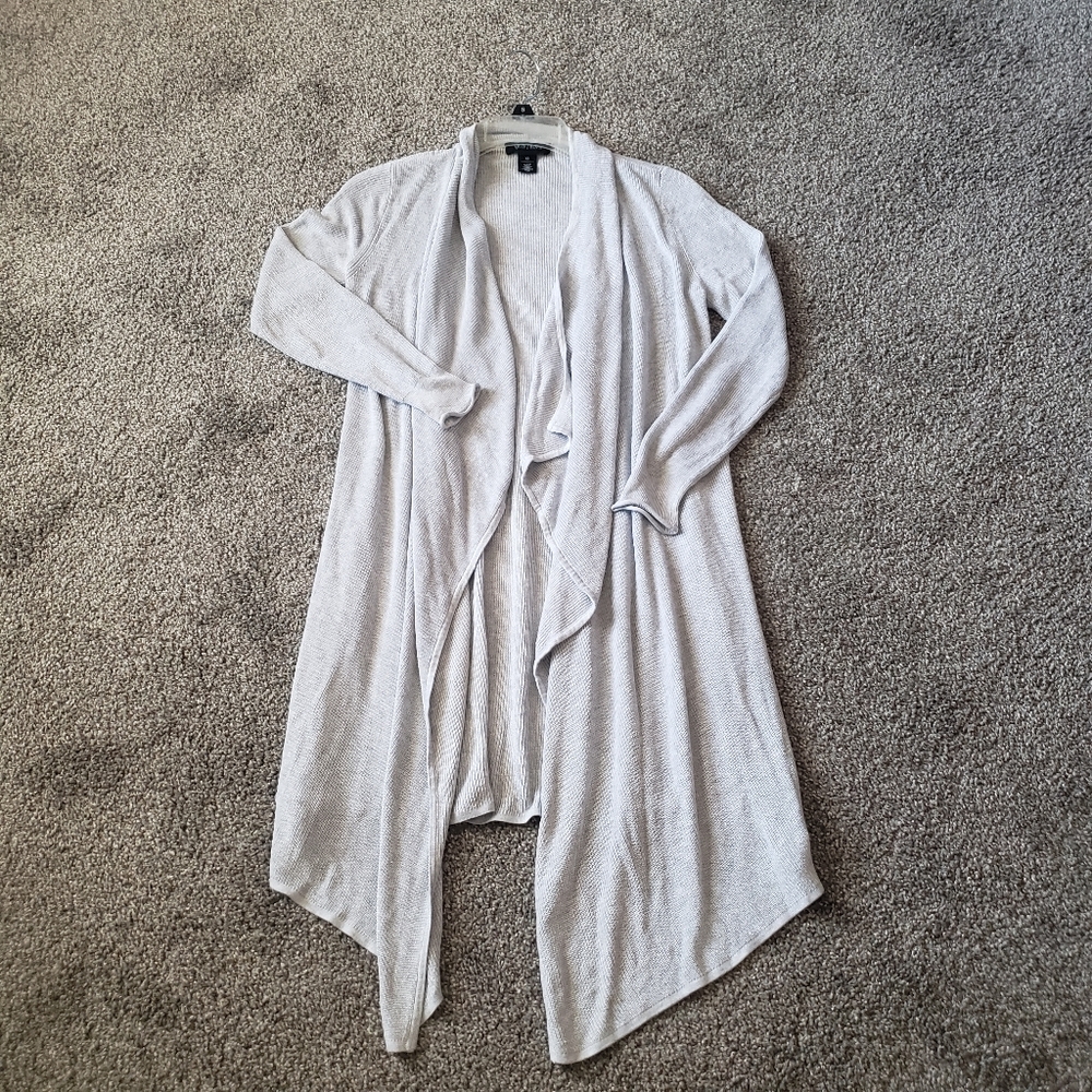 White House Black Market silver duster, xs